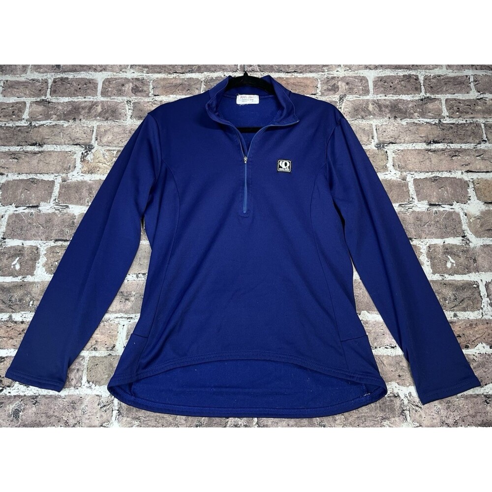 Vtg Pearl Izumi Womens M Cycling Jersey Top Navy 1/4 Zip Pullover Made in USA